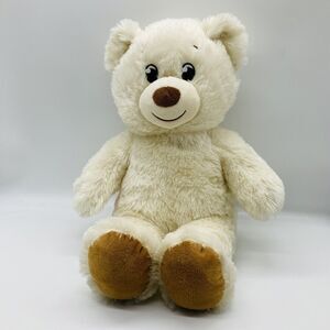 Build A Bear 15” Lil Pudding Cub Teddy Bear Cream Brown Paw Pads B-A-B Paw Patch